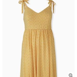 yellow ditzy floral studio knit dress